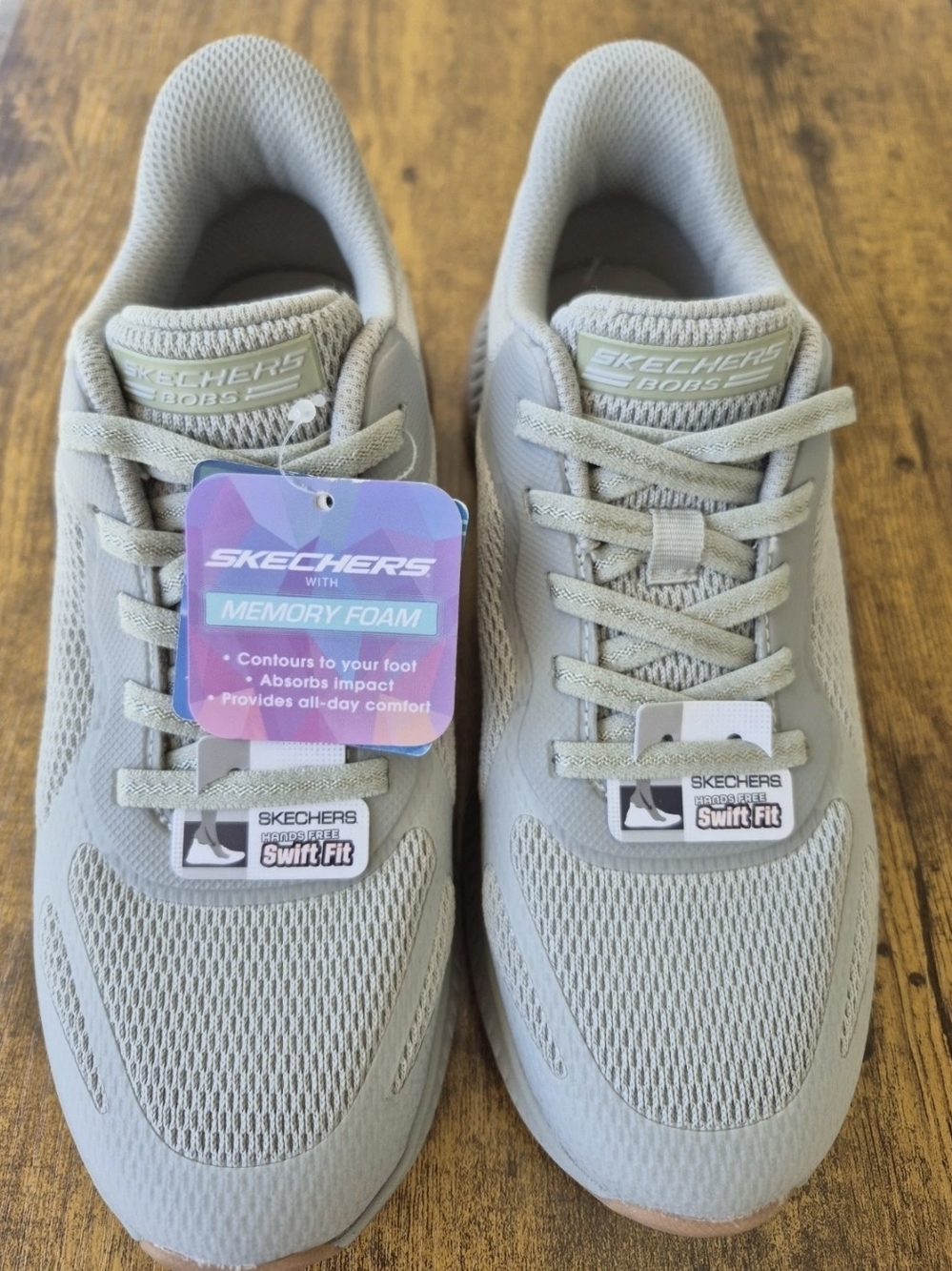 Skechers Slip-ins BOBS Sport Squad 4 Olive Grey Sneakers Size 6.5 NWT - Picture 16 of 16